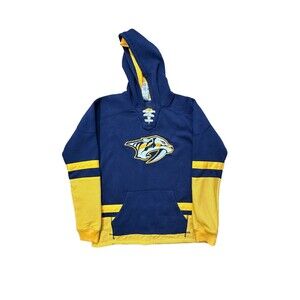 NHL Nashville Predators Sewn Logo Youth 14/16 Hoodie Sweatshirt Lg CCM Pro OK'd
